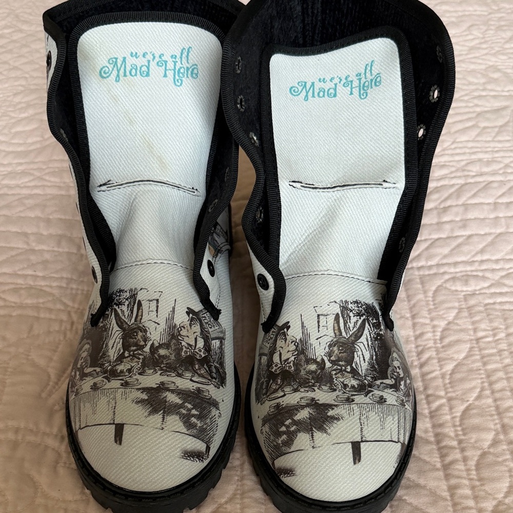 Women's Combat Boots in Black & White